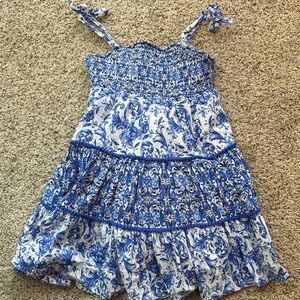 Haute Hippie Blue and White Paisley Floral Dress size 7
